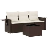 vidaXL 4-dijelni set vrtnih sofa od poliratana s jastucima smeđi | shoptok.hr