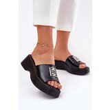 VINCEZA Leather Women's Slippers With Decoration Black 79526 | shoptok.hr