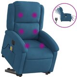 Maison Chic Električni masažni naslanjač - Relax naslanjač s funkcijo vstajanja moder žamet, (22042534) | Shoptok.si