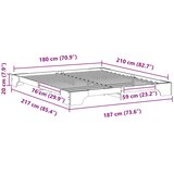  Krevetna konstrukcija Smeđa 180 x 210 cm Čvrsto borovo drvo | shoptok.hr