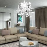 Viseći Blještavi Luster s Dizajnom Listića 21,5 x 30 cm Boja Srebra | shoptok.hr