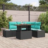  Vrtni sofa set 5 kom. Crna Poliratan | shoptok.hr
