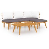The Living Store Vrtna sedežna garnitura 5-delna z blazinami trden akacijev les - Vrtna Sedežna Garnitura, (21460498) | Shoptok.si