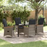 vidaXL 5-Dijelni Vrtni Set s Jastucima u Sivoj Poli Ratan | shoptok.hr