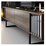 Hanah home TV komoda Chrome Line, 180x48x30 cm, Smeđa-Crna | Eponuda.ba