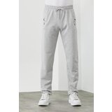 Dewberry 15740 Zipper Pocket Embroidery Detailed Sweatpants-GREY | shoptok.hr