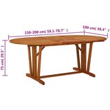  Vrtni stol 200 x 100 x 75 cm od masivnog drva eukaliptusa | shoptok.hr