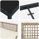 vidaXL Set od 3 dijela vrtne blagovaonice s jastučićima bež poly ratan | shoptok.hr