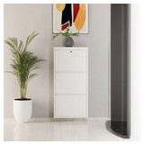 Hanah home Ormar za cipele Locking 3 Piece Metal White | ePonuda.com