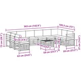  Set vanjskih sofa 11 pcs Prirodna i krem Čvrsto drvo akacije | shoptok.hr