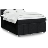 vidaXL Box spring postelja z vzmetnico črna 160x200 cm blago | Shoptok.si