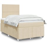  Krevet s oprugama i madracem krem 120 x 200 cm od tkanine | shoptok.hr