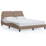 vidaXL Posteljni okvir z vzglavjem kapučino 120x200 cm umetno usnje, (21111353) | Shoptok.si