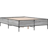 vidaXL Posteljni okvir siva sonoma 120x190 cm inženirski les in kovina, (21128598) Cene