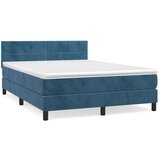 The Living Store Box spring postelja z vzmetnico temno modra 140x200 cm žamet - Box Spring Postelja, (21492413) | Shoptok.si