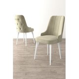 Hanah home set trpezarijskih stolica Enoa 6 kom, krem tkanina Babyface, bele drvene noge | Eponuda.com