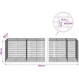  Gabion s žicom debljine 3,5 mm i mrežom 5x10 cm 950x100x100 cm | shoptok.hr