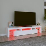 TV ormarić s LED svjetlima bijeli 200x36,5x40 cm | shoptok.hr