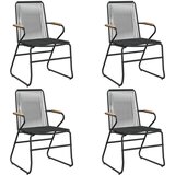  Vrtne stolice 4 kom crne 58 x 59 x 85,5 cm od PVC ratana | shoptok.hr