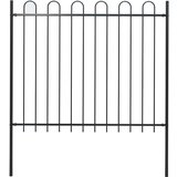 vidaXL Vrtna ograja z obročastimi vrhovi jeklo 1,8 m črna, (20982343) | Shoptok.si