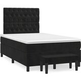  The Living Store Box spring postelja z vzmetnico črna 120x190 cm žamet - Box Spring Postelja, (21488244) | Shoptok.si