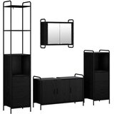  Set ormarića za kupaonicu 4 kom. Crni hrast 40 x 36 x 200 5 cm - Crni hrast Ormar ispod sudopera (3 vrata) + viseći ormar + kupa | shoptok.hr