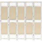 vidaXL Paravan 5-delni krem 175x165 cm blago Cene