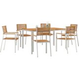  7-dijelni vrtni blagovaonski stol i stolice od čvrstog bagremovog drva | shoptok.hr