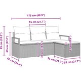  Set sofe 4 pcs Smeđa poliratan | Eponuda.com