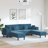 SOFA 3 pcs Plava 250 x 188 x 76 cm Baršun | shoptok.hr