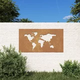  Vrtni zidni ukras 105x55 cm čelik COR-TEN uzorak karte svijeta
