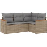  4-dijelni set vrtnih sofa s jastucima bež od poliratana | shoptok.hr