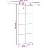  Klizna vrata s priborom crna 90 x 205 cm od ESG stakla | shoptok.hr