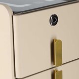  Pametni noćni ormarić s bravom na otisak prsta i bežičnim punjenjem, bež | shoptok.hr