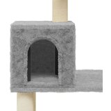 vidaXL penjalica za mačke sa stupovima za grebanje svjetlosiva 147 cm | shoptok.hr