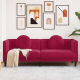  Trosjed s jastucima crvena boja vina baršunasta | shoptok.hr