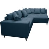 MID.YOU Ecksofa inkl. Hocker, mikrovlakna temno modra | Shoptok.si