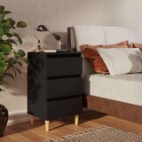 vidaXL noćni ormarić s nogama od masivnog drva crni 40 x 35 x 69 cm | shoptok.hr
