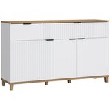 Mömax komoda plissee, bela, barva hrasta | Shoptok.si