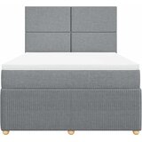  Krevet box spring s madracem svjetlosivi 140x200 cm od tkanine | shoptok.hr