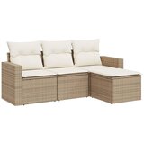 vidaXL 4-dijelni set vrtnih sofa s jastucima bež od poliratana | shoptok.hr