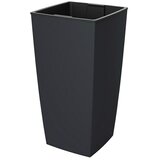  Oglati stebrasti cvetlični lonec (Do x Š x V: 25 x 25 x 46,5 cm, Plastika, Antracit) | Shoptok.si
