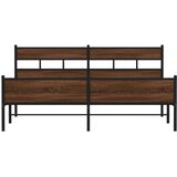  Metalni okvir kreveta bez madraca smeđa boja hrasta 200x200 cm | shoptok.hr