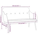  Klupa plava 110 x 76 x 80 cm od tkanine | shoptok.hr