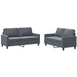 Maison Chic Sedežna garnitura - kavč 2-delna z blazinami temno siv žamet, (21729374) | Shoptok.si