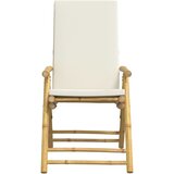  3-dijelni sklopivi bistro set s krem bijelim jastucima bambus | Eponuda.com