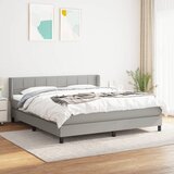  S oprugama i madracem svjetlosivi 180x200 cm od tkanine | shoptok.hr