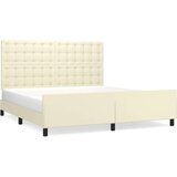 Okvir za krevet s uzglavljem krem 160x200 cm od umjetne kože - Krema 160 x 200 cm gumbi | shoptok.hr