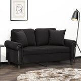 vidaXL Kavč dvosed z okrasnimi blazinami črn 120 cm žamet | Shoptok.si