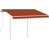 Maison Chic Ročno zložljiva tenda - Senčniki s stebrički 3x2,5 m oranžna in rjava, (22038857) | Shoptok.si